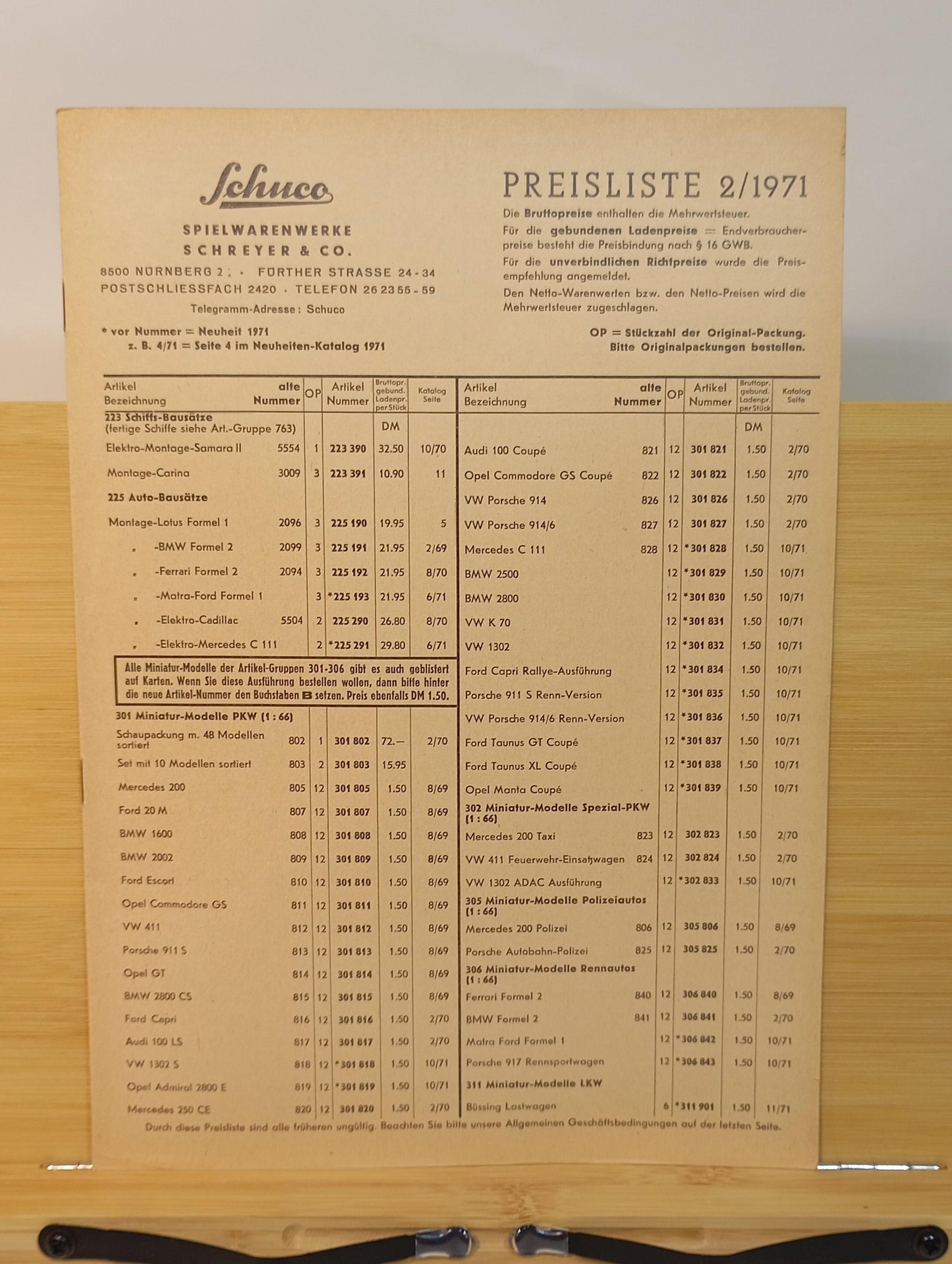 Schuco Katalog 1971 (72503)