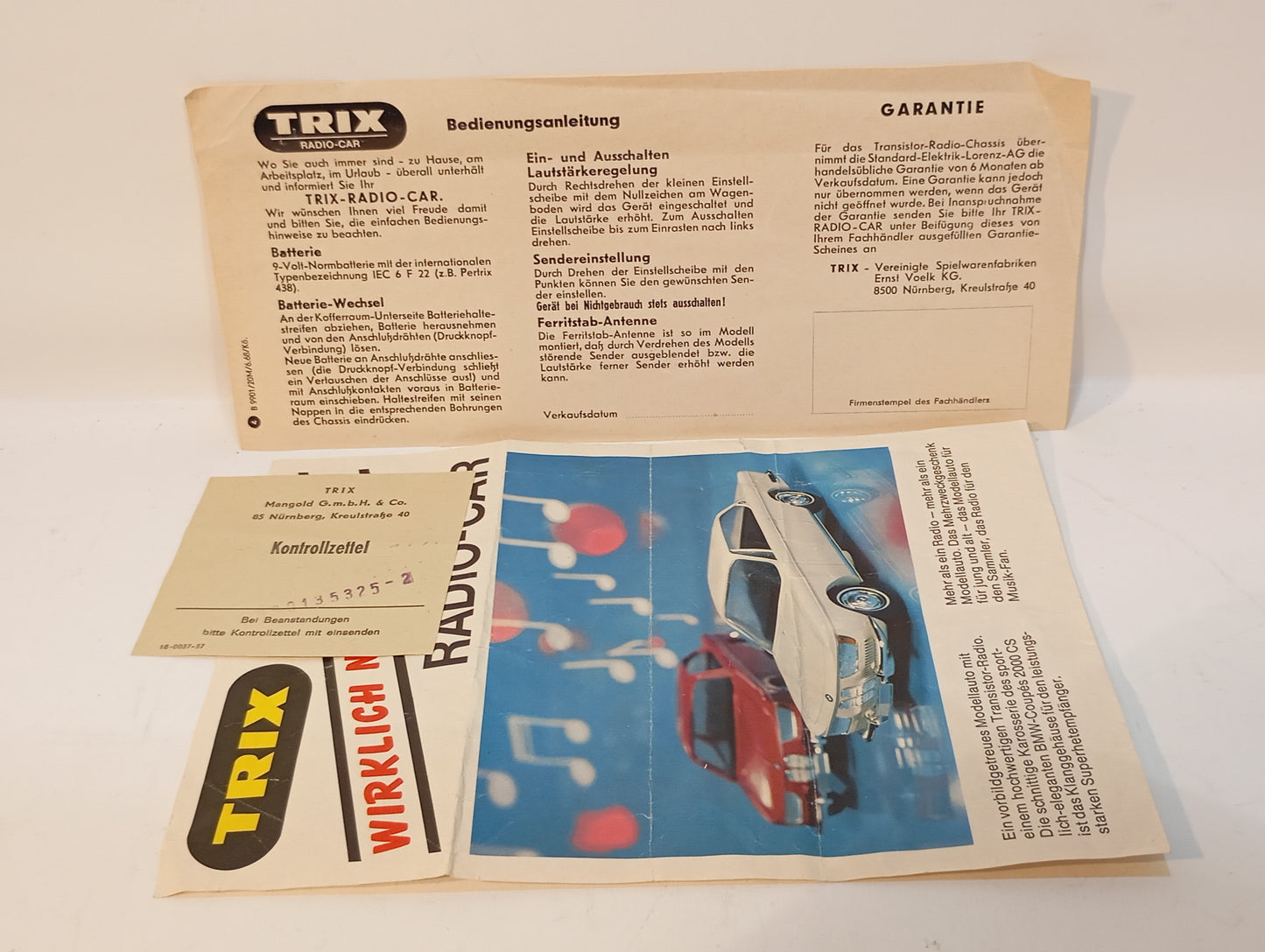 Trix Radio Car Art.9901 BMW 2000 CS mit MW OVP (73235)