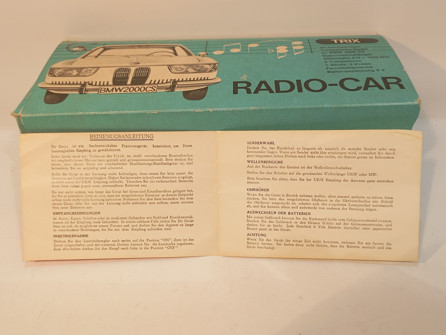 Trix Radio Car Art.9901 BMW 2000 CS mit MW OVP (73235)