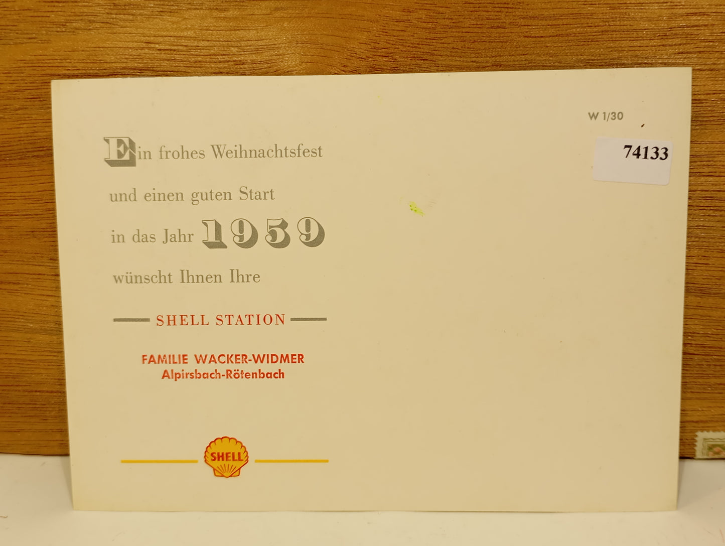 ICA Shell originale Weihnachtskarte von 1959 (74133)