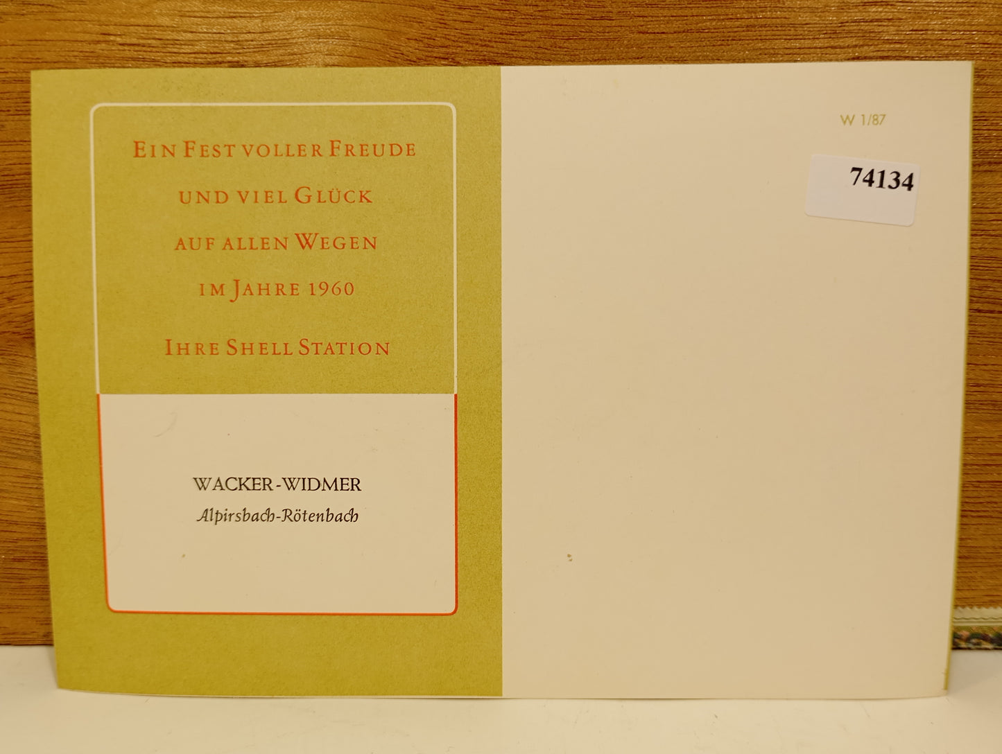 Shell Weihnachtskarte von 1960 (74134)