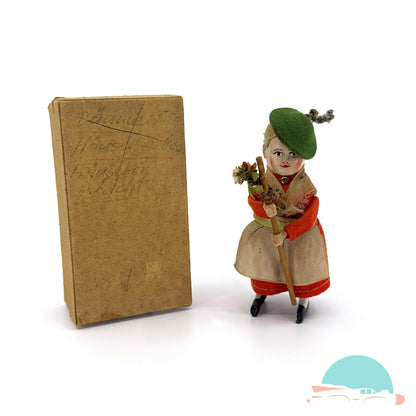 Schuco Dancing Figure Tyrolean Woman with Cane in Original Box (72906)
