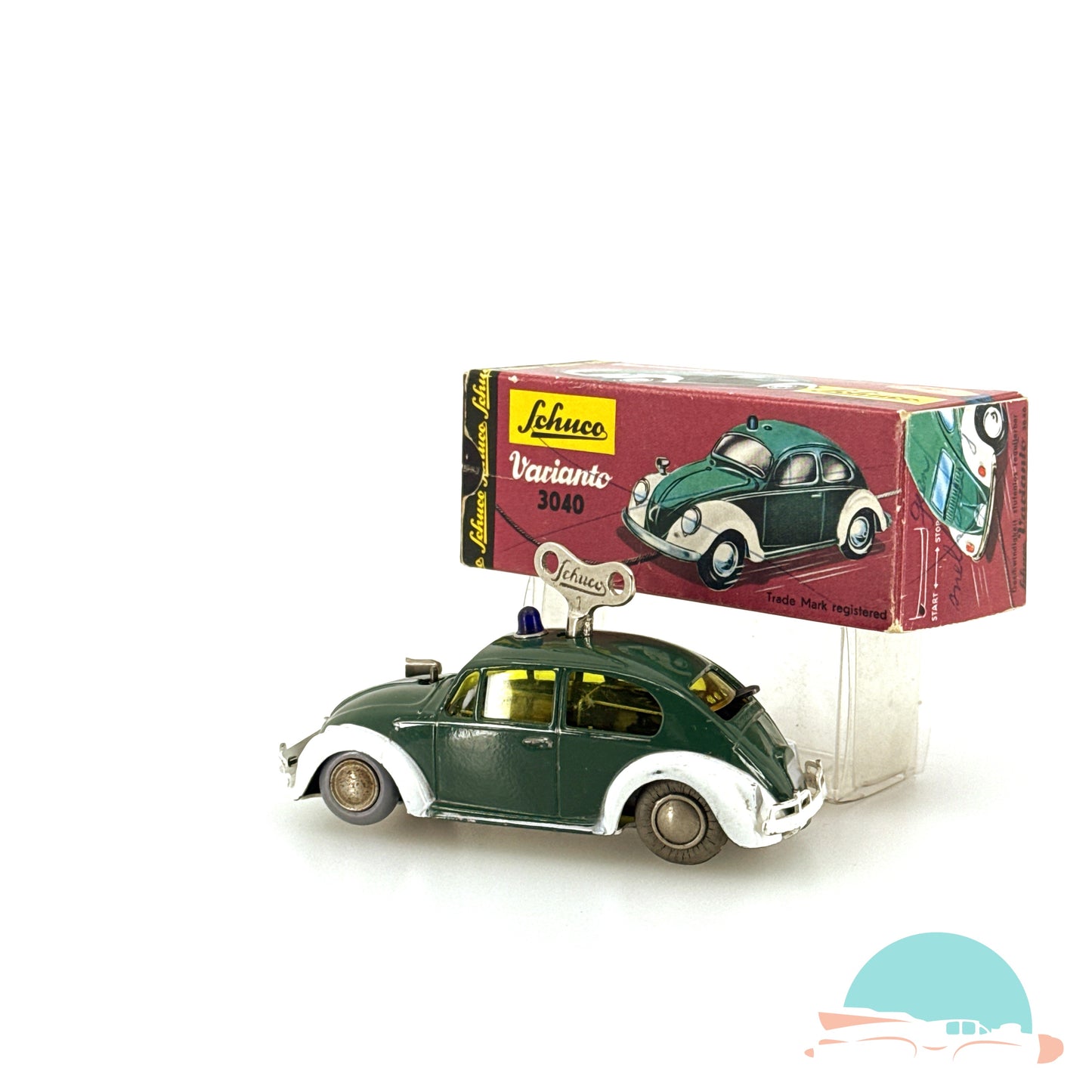Schuco Varianto 3040 VW Käfer Polizei im Originalkarton (75628)