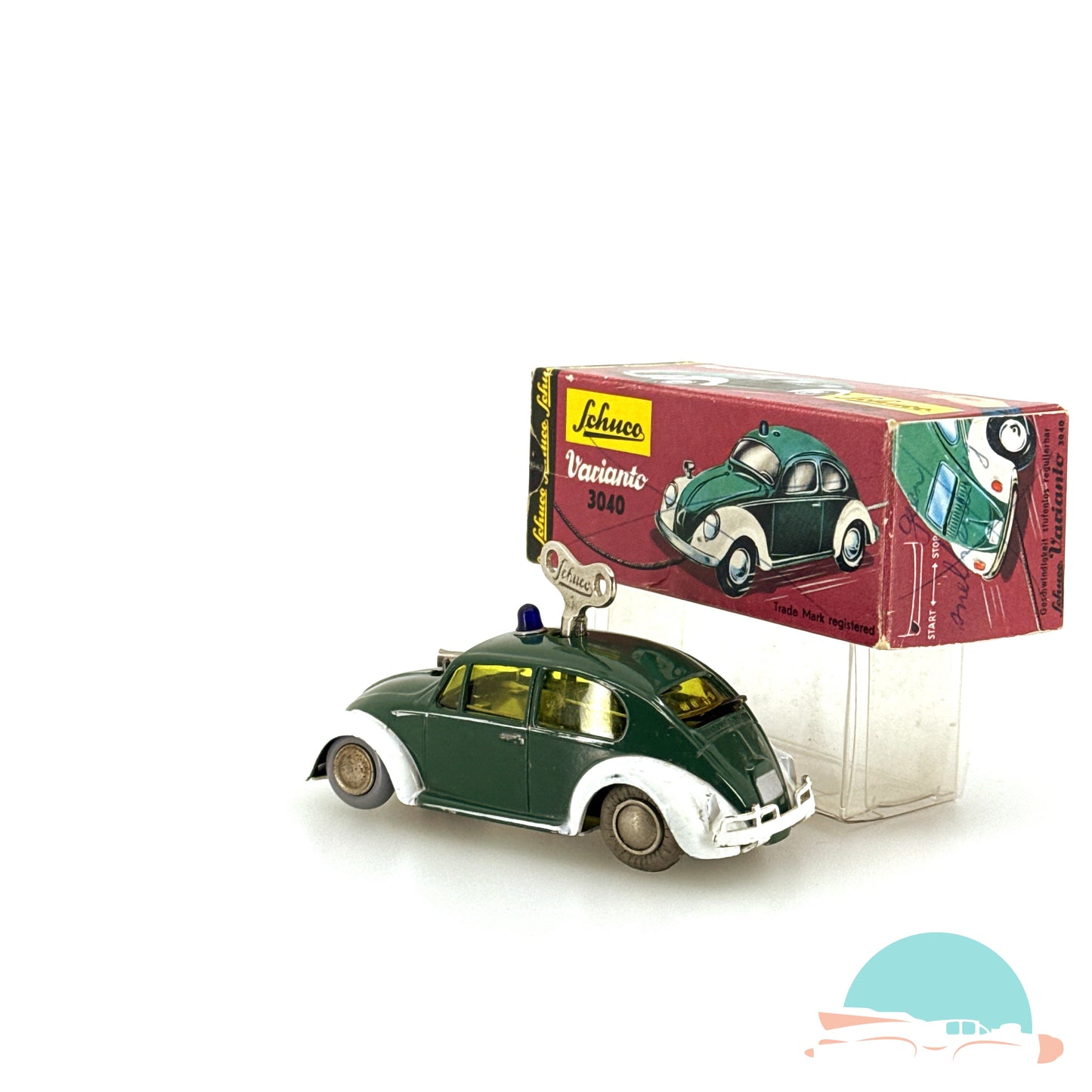 Schuco Varianto 3040 VW Käfer Polizei im Originalkarton (75628)