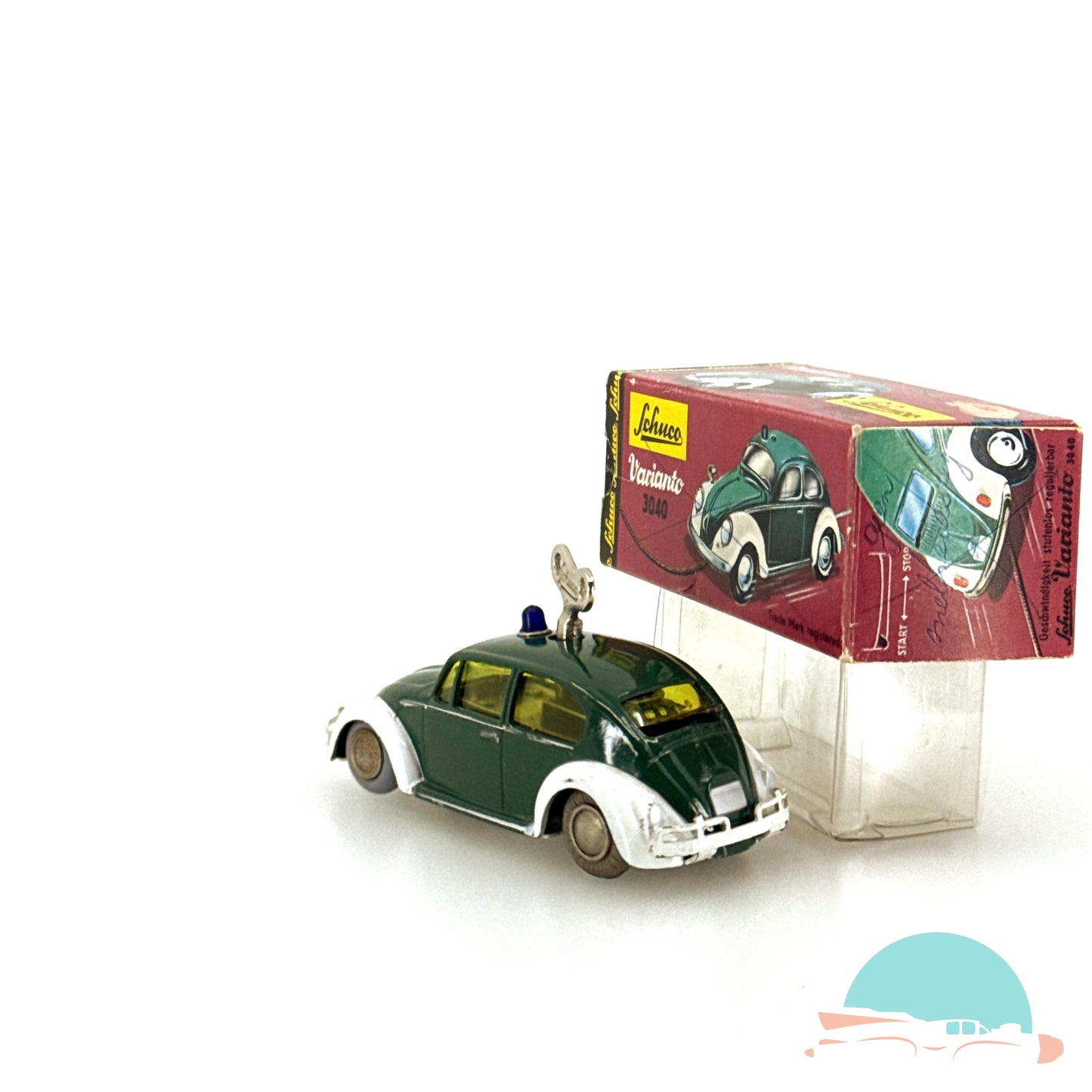 Schuco Varianto 3040 VW Käfer Polizei im Originalkarton (75628)
