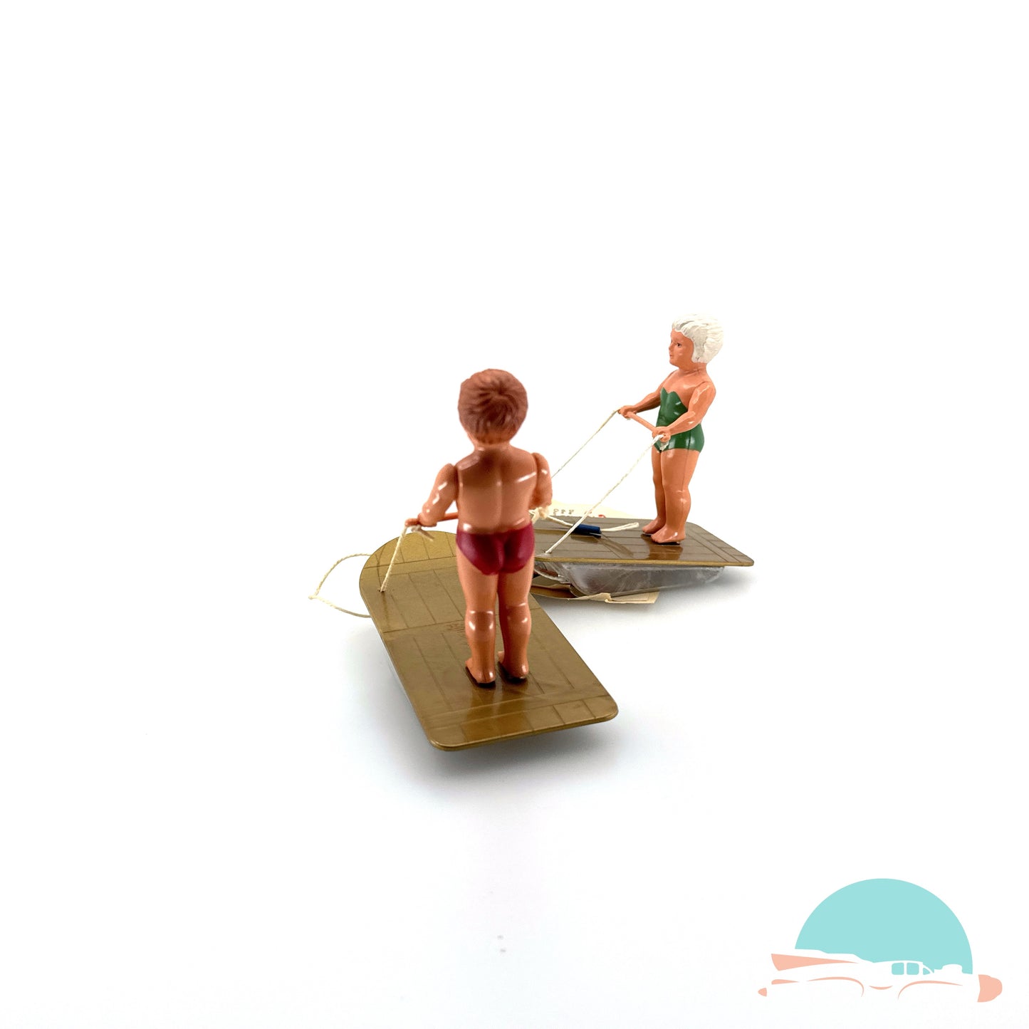 Zwei Schuco 3009 Flotano Mann und Frau im Originalkarton (75711)