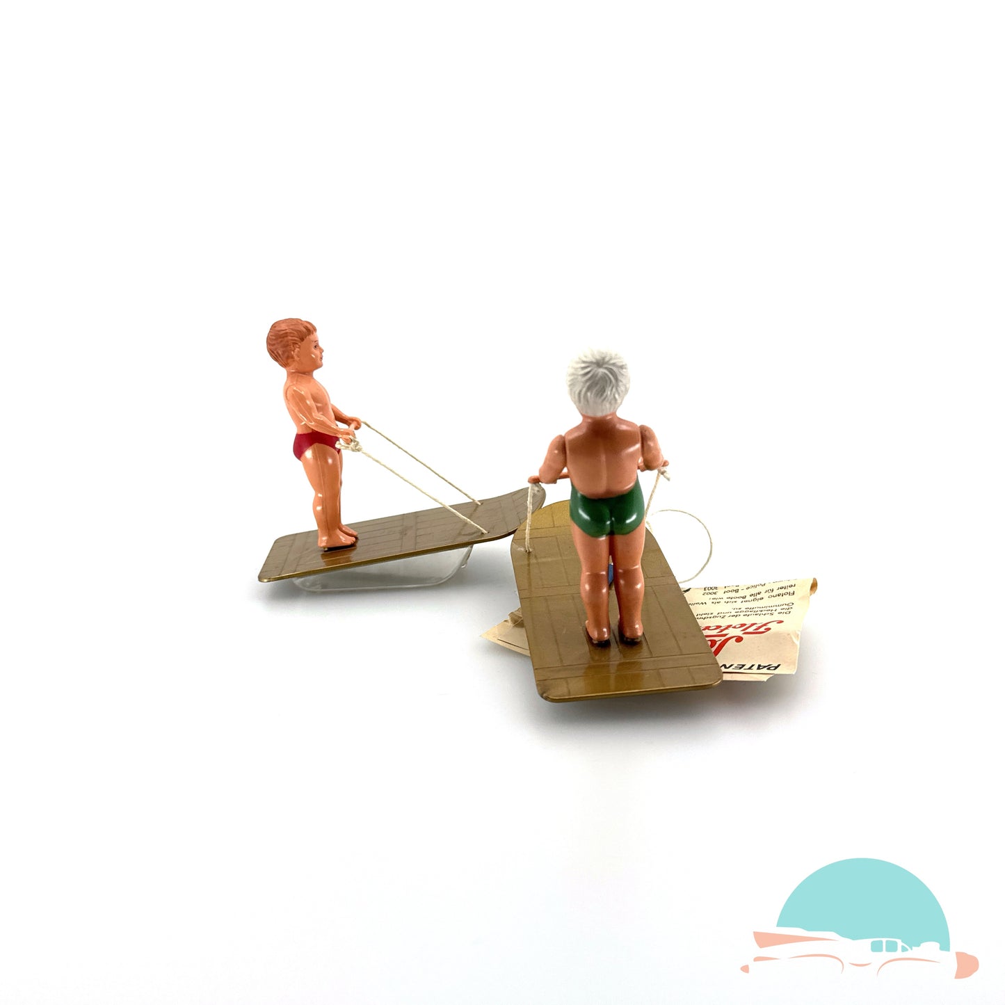 Zwei Schuco 3009 Flotano Mann und Frau im Originalkarton (75711)