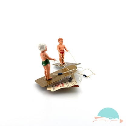 Zwei Schuco 3009 Flotano Mann und Frau im Originalkarton (75711)