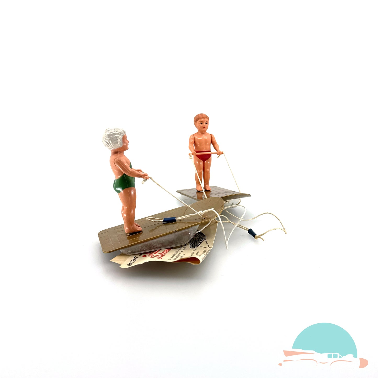 Zwei Schuco 3009 Flotano Mann und Frau im Originalkarton (75711)