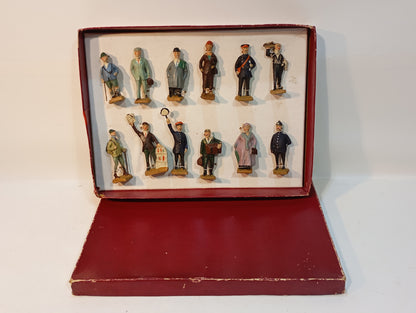 Elastolin (Lineol) Spur 0 Eisenbahnfigurenset in Originalkarton (73022)