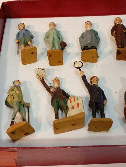 Elastolin (Lineol) Spur 0 Eisenbahnfigurenset in Originalkarton (73022)