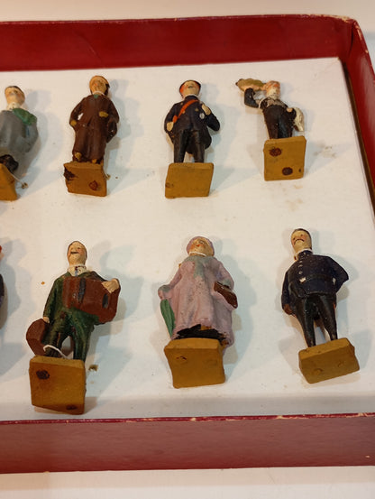 Elastolin (Lineol) Spur 0 Eisenbahnfigurenset in Originalkarton (73022)