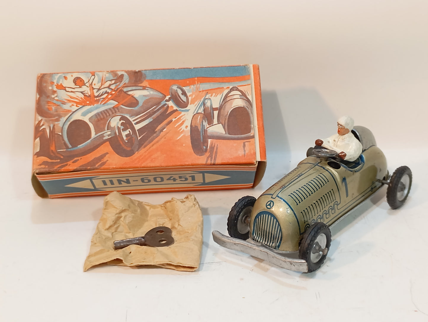 Lehmann Mercedes Silberpfeil Rennwagen Nr. 11N-60451 im Originalkarton (73363)