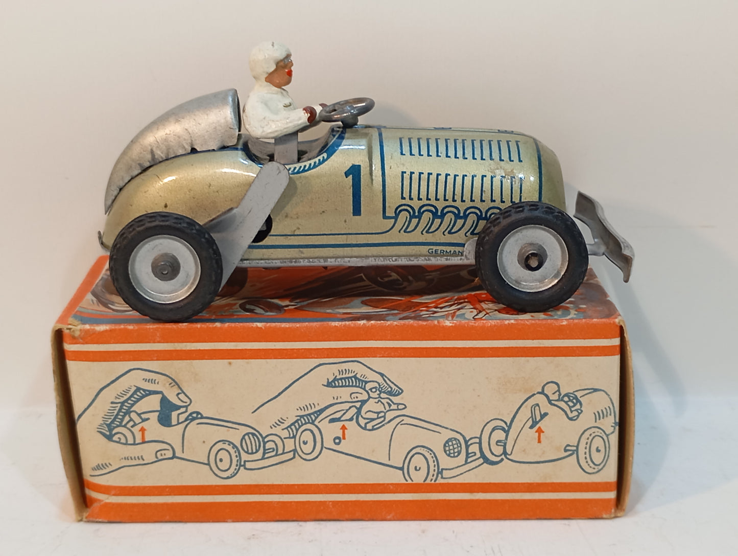 Lehmann Mercedes Silberpfeil Rennwagen Nr. 11N-60451 im Originalkarton (73363)