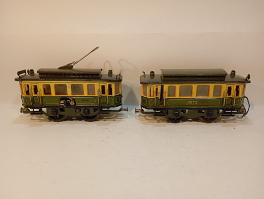 Märklin Spur 0 Straßenbahn 13070 und 13072 Anhänger (73439)