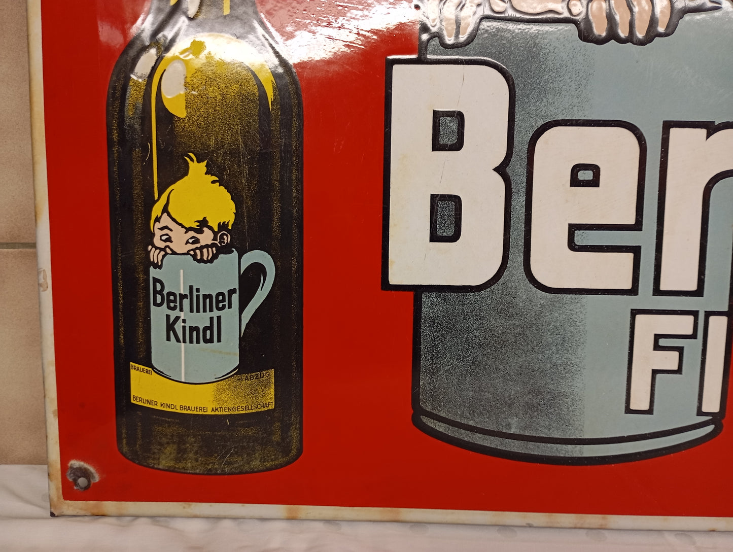 Emailschild Berliner Kindl Flaschenbiere (72362)
