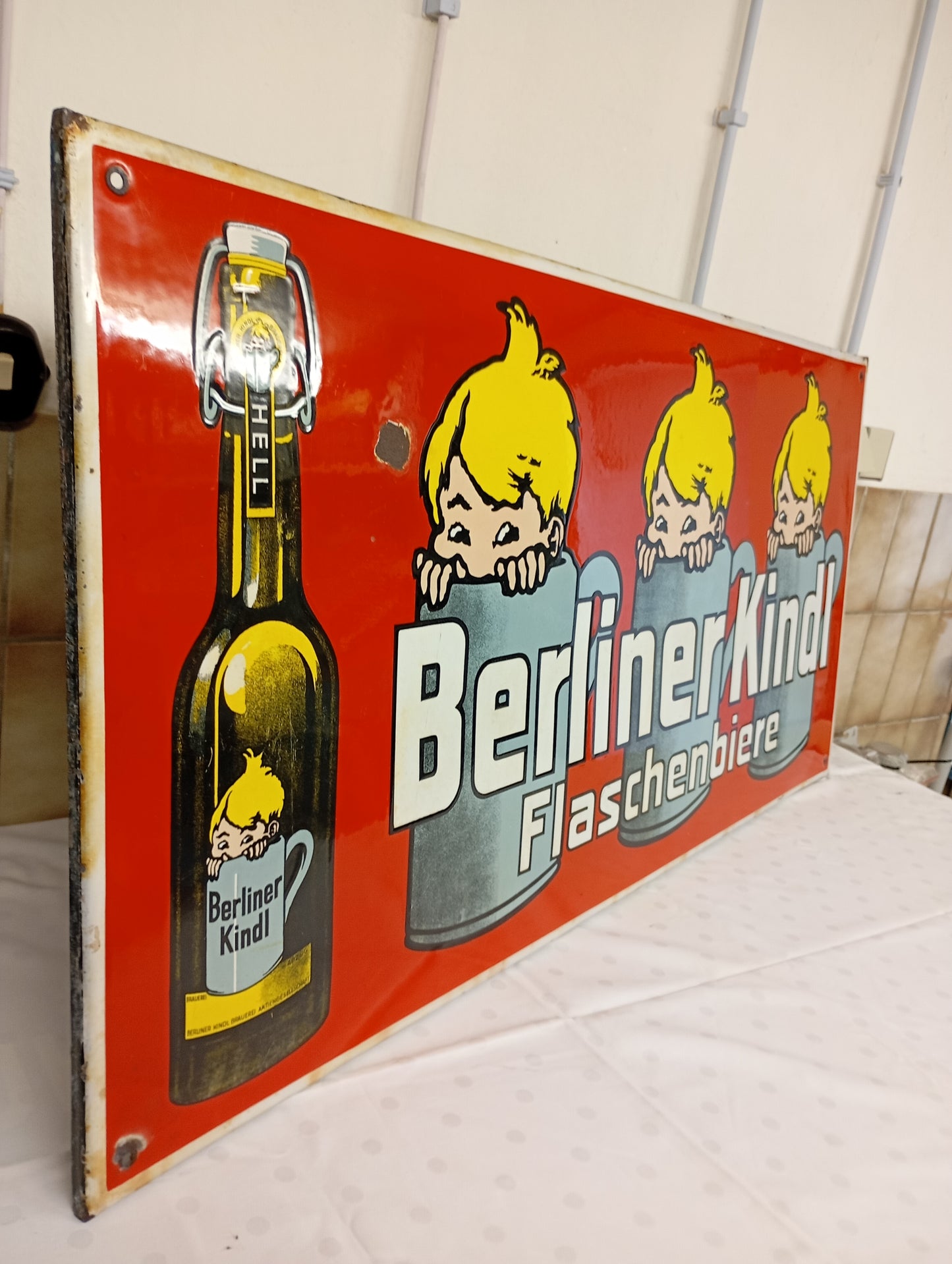 Emailschild Berliner Kindl Flaschenbiere (72362)