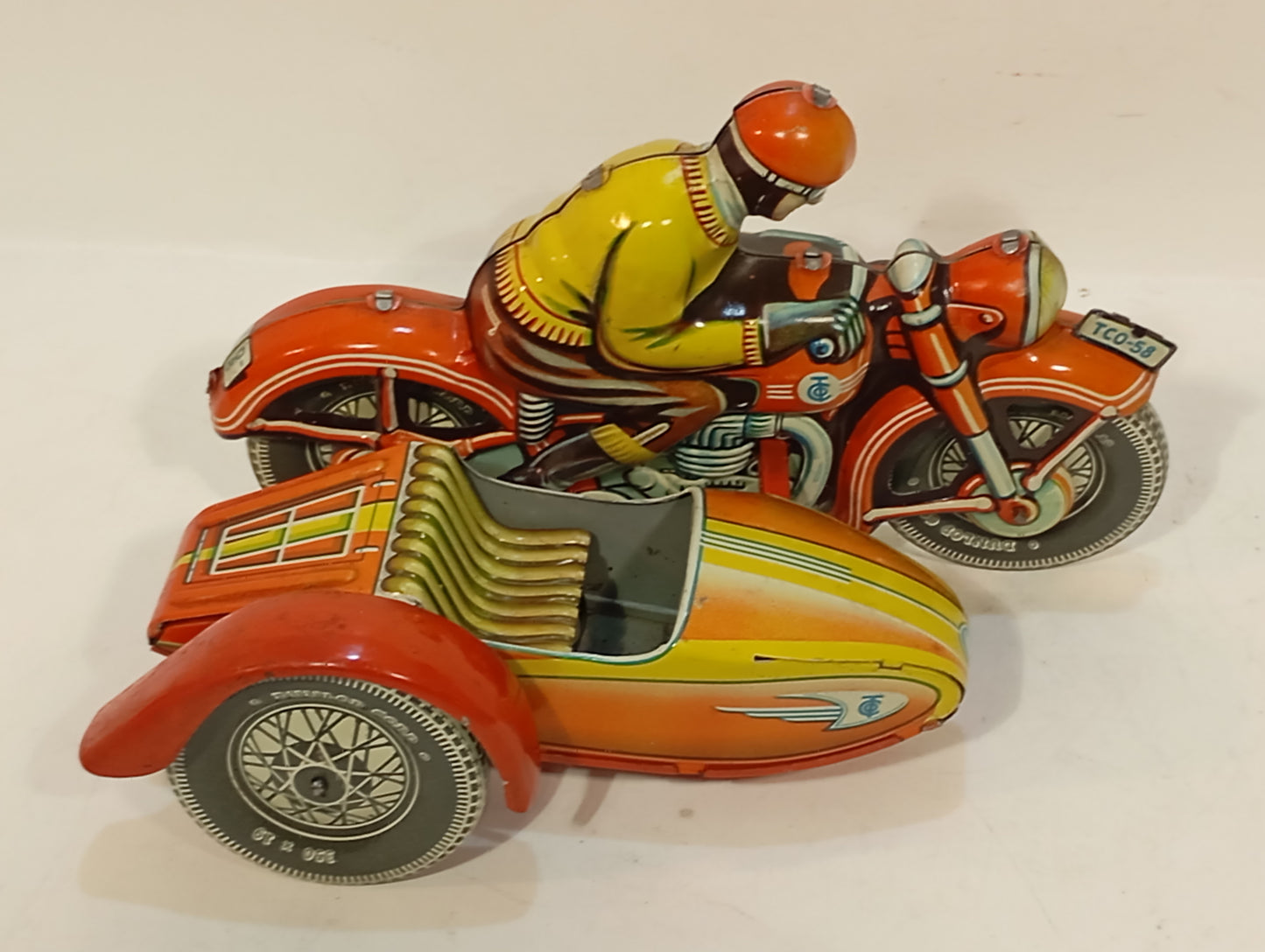 Tippco Nr. 58 rotes Motorrad-Renngespann (73918)