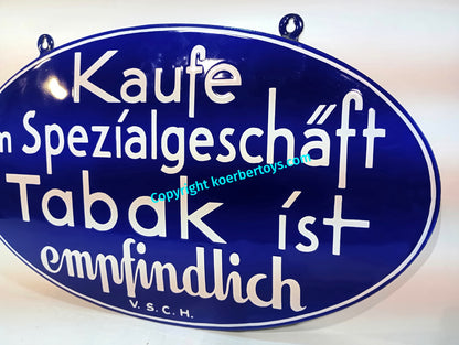Tabak Emailschild Spezial Geschäft