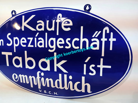 Tabak Emailschild Spezial Geschäft