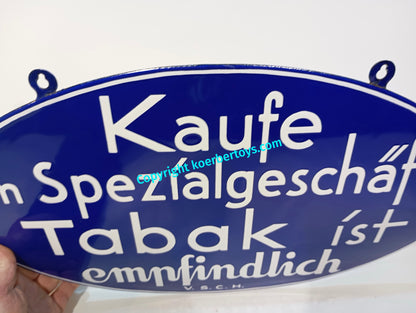 Tabak Emailschild Spezial Geschäft