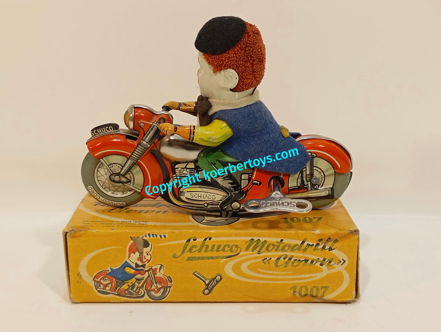 Schuco 1007 Motodrill Clown im Originalkarton