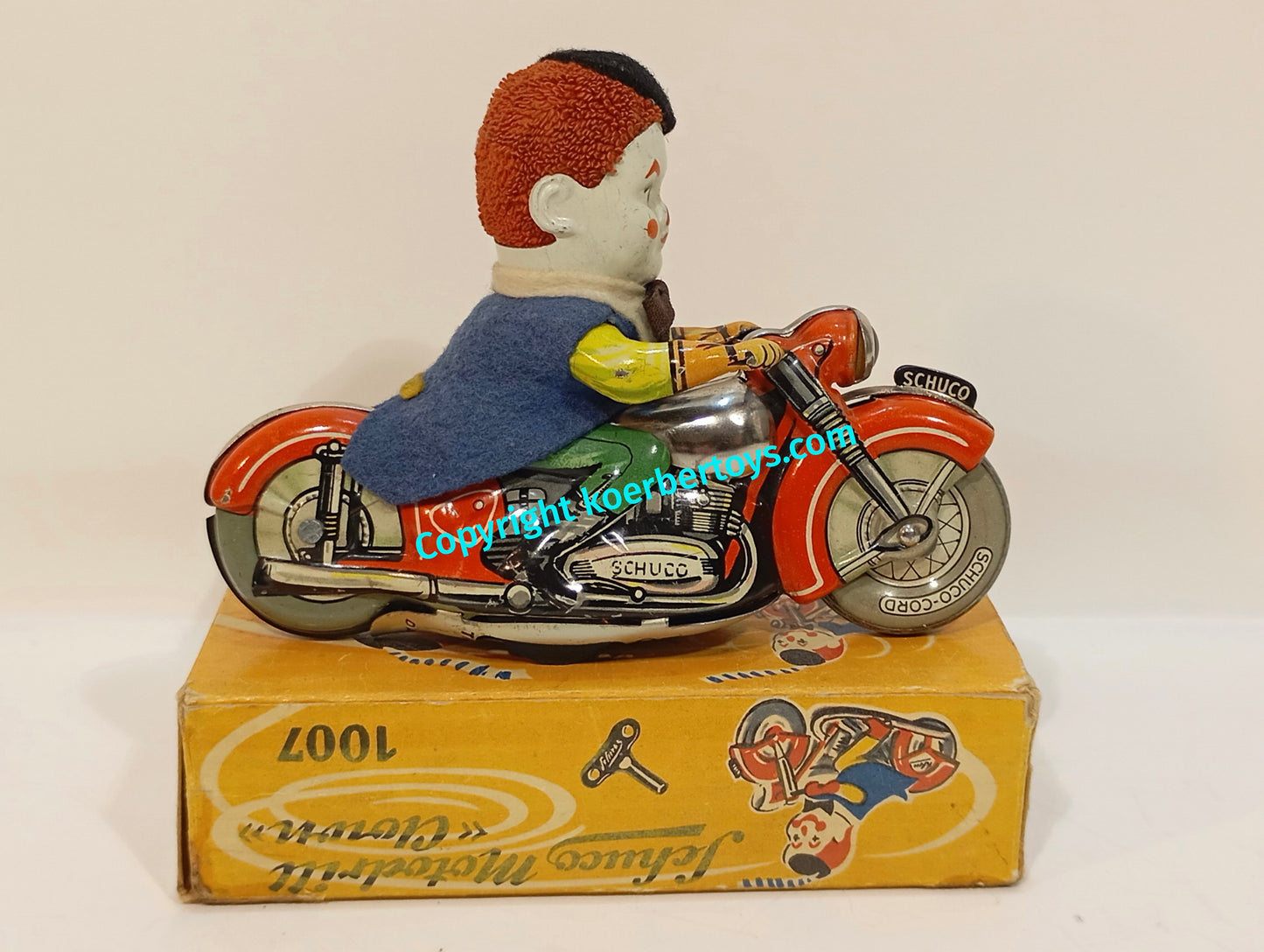 Schuco 1007 Motodrill Clown im Originalkarton