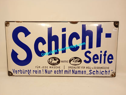 Emailschild Schicht Seife