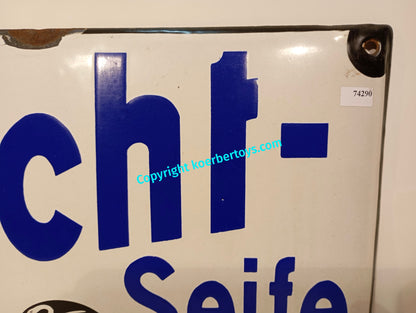 Emailschild Schicht Seife
