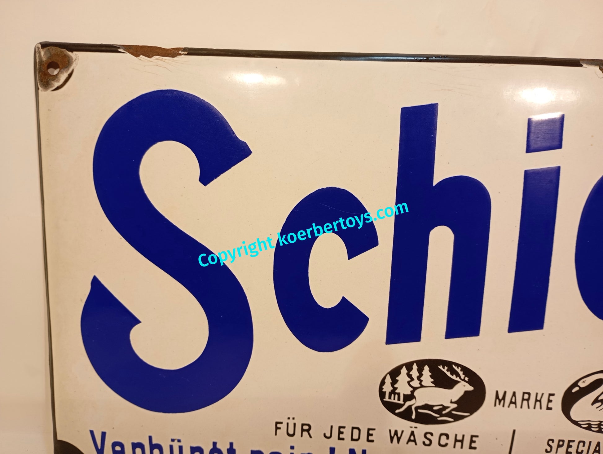 Emailschild Schicht Seife