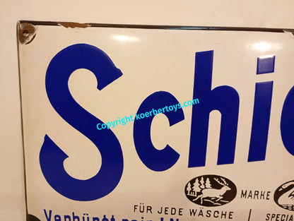Emailschild Schicht Seife