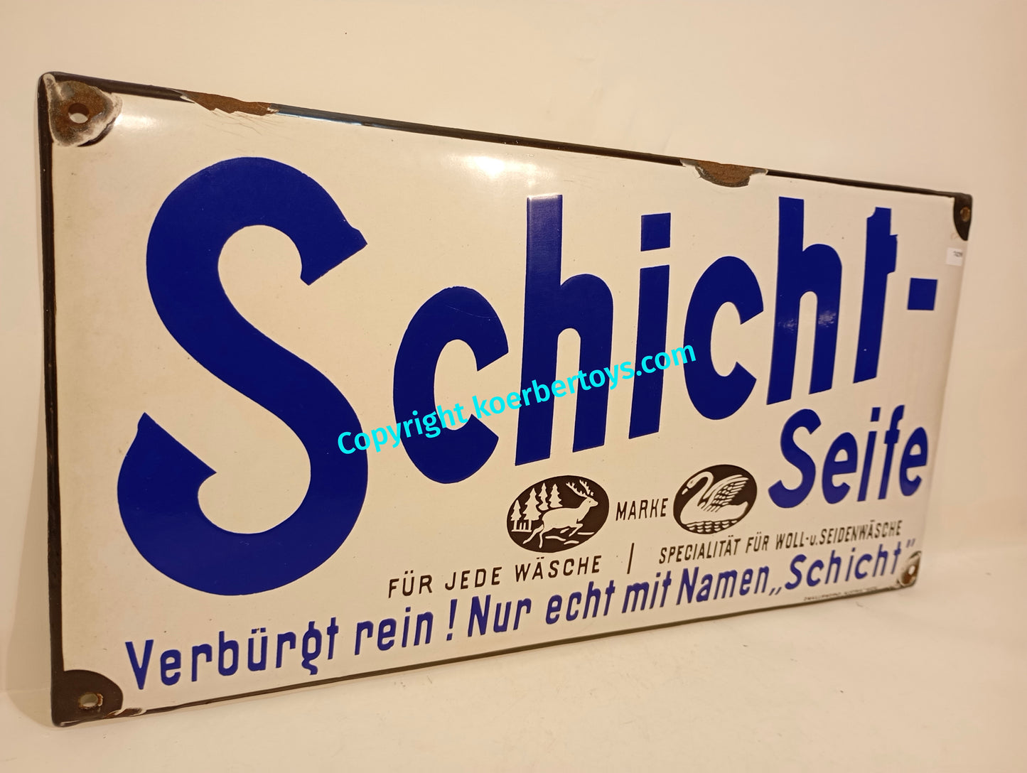 Emailschild Schicht Seife