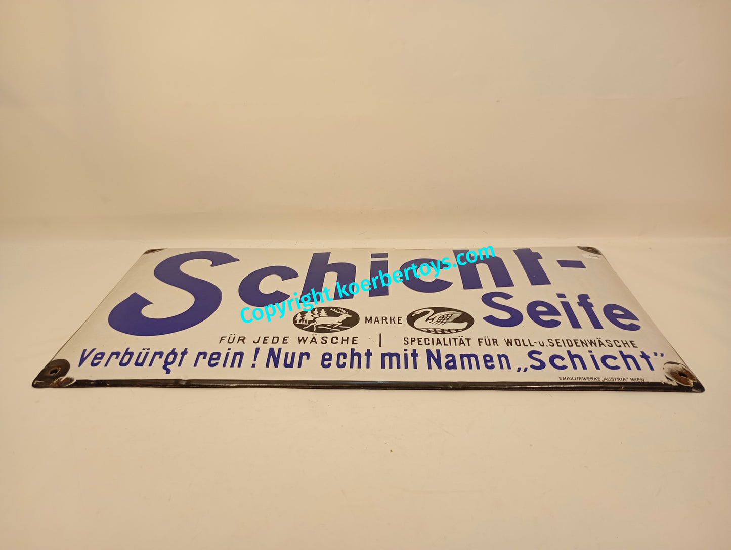 Emailschild Schicht Seife