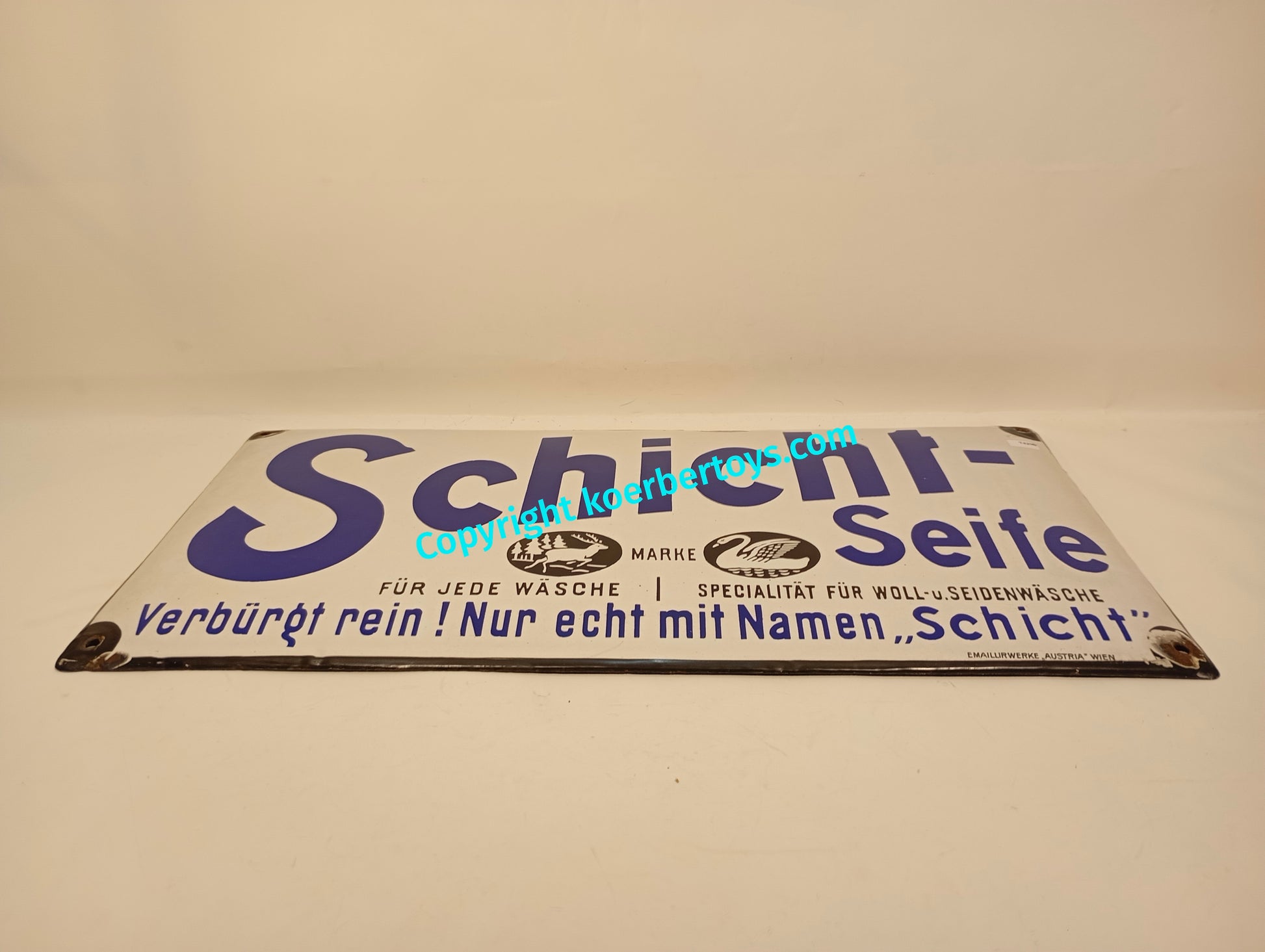 Emailschild Schicht Seife