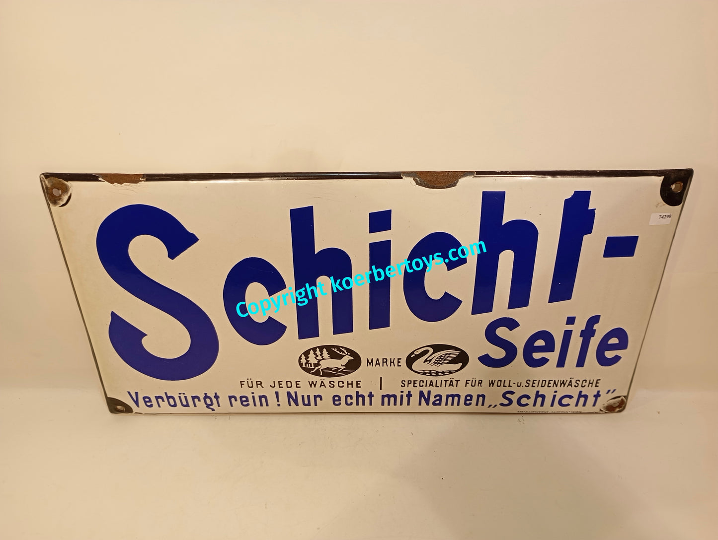 Emailschild Schicht Seife
