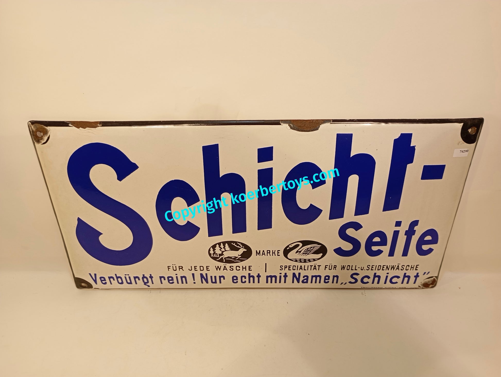 Emailschild Schicht Seife