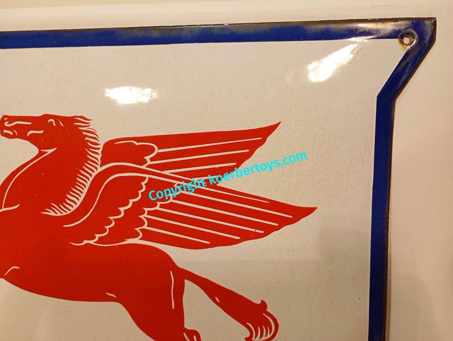 Emailschild Mobiloil von 1950