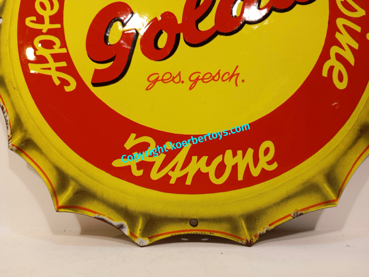 Emailschild GOLDA aus den 50er Jahren