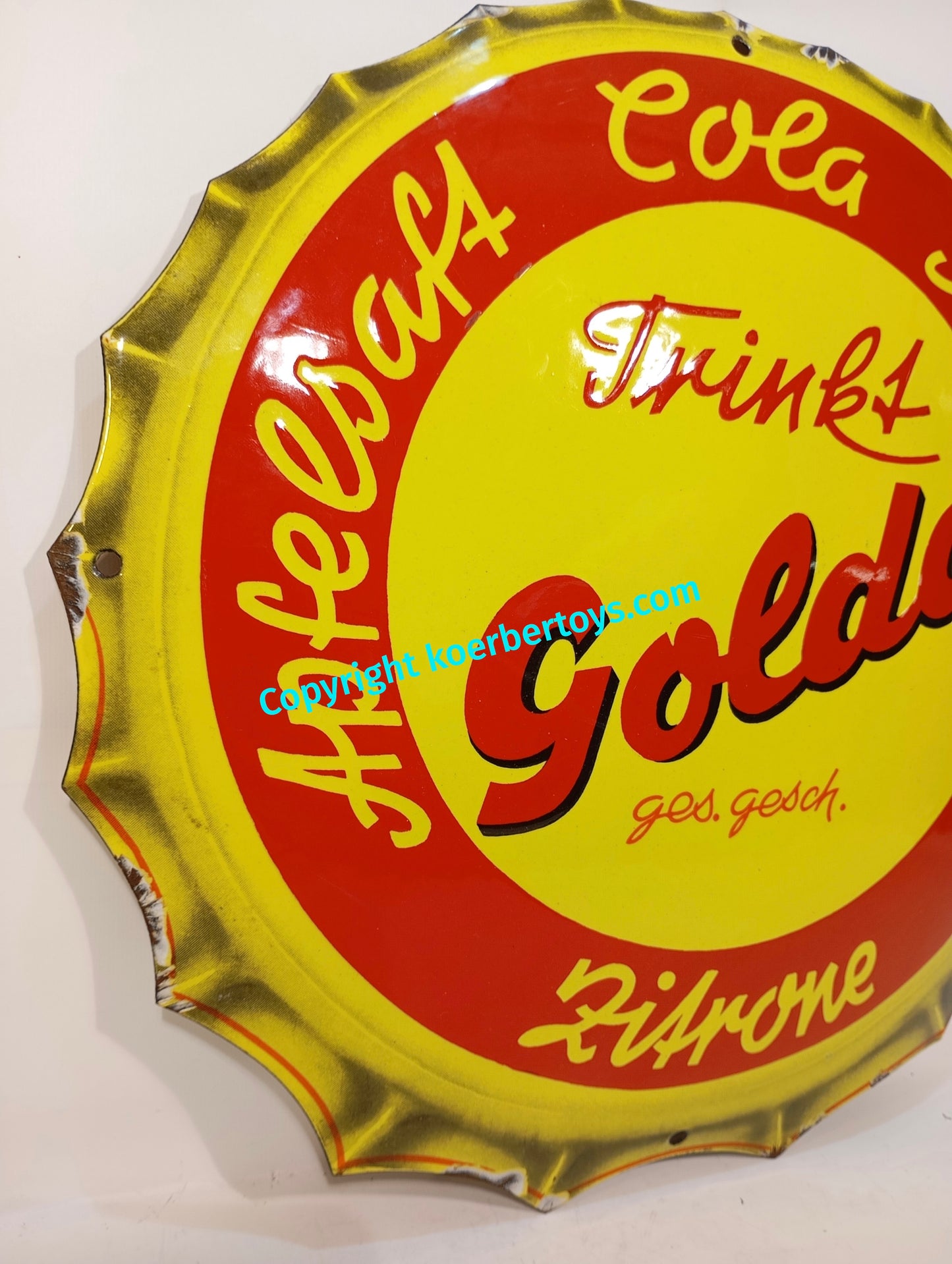 Emailschild GOLDA aus den 50er Jahren