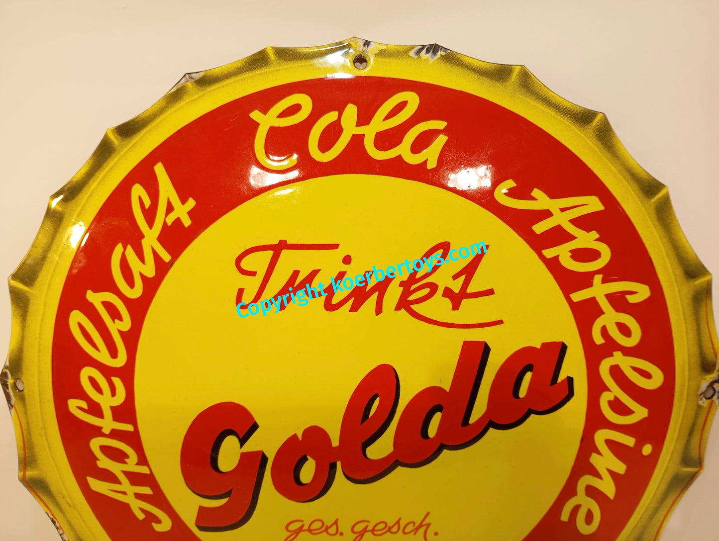 Emailschild GOLDA aus den 50er Jahren