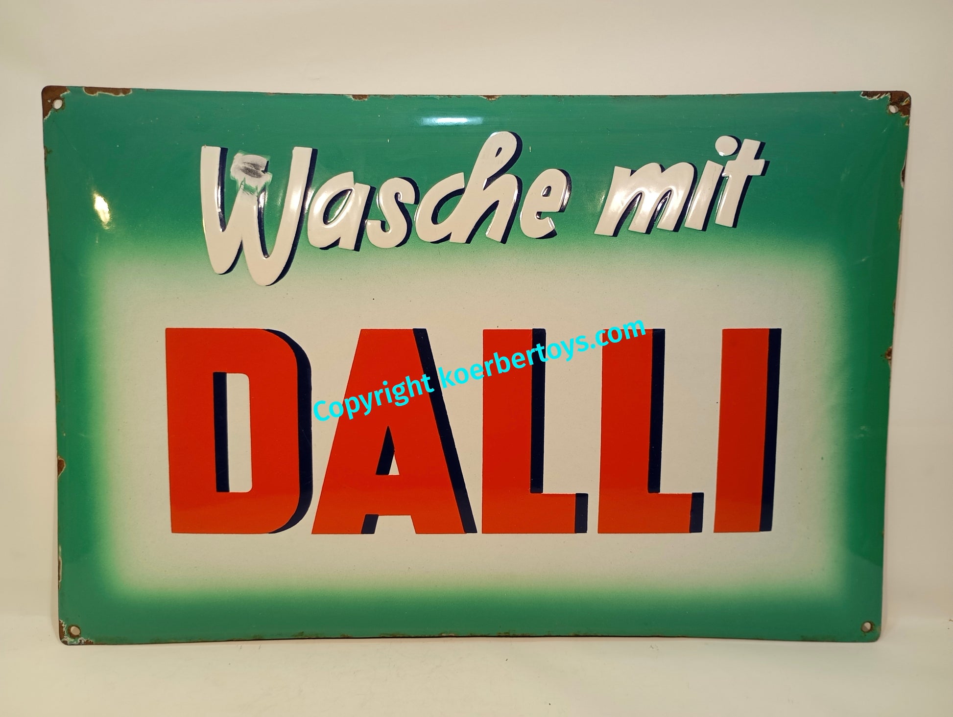 Emailschild Wasche mit Dalli