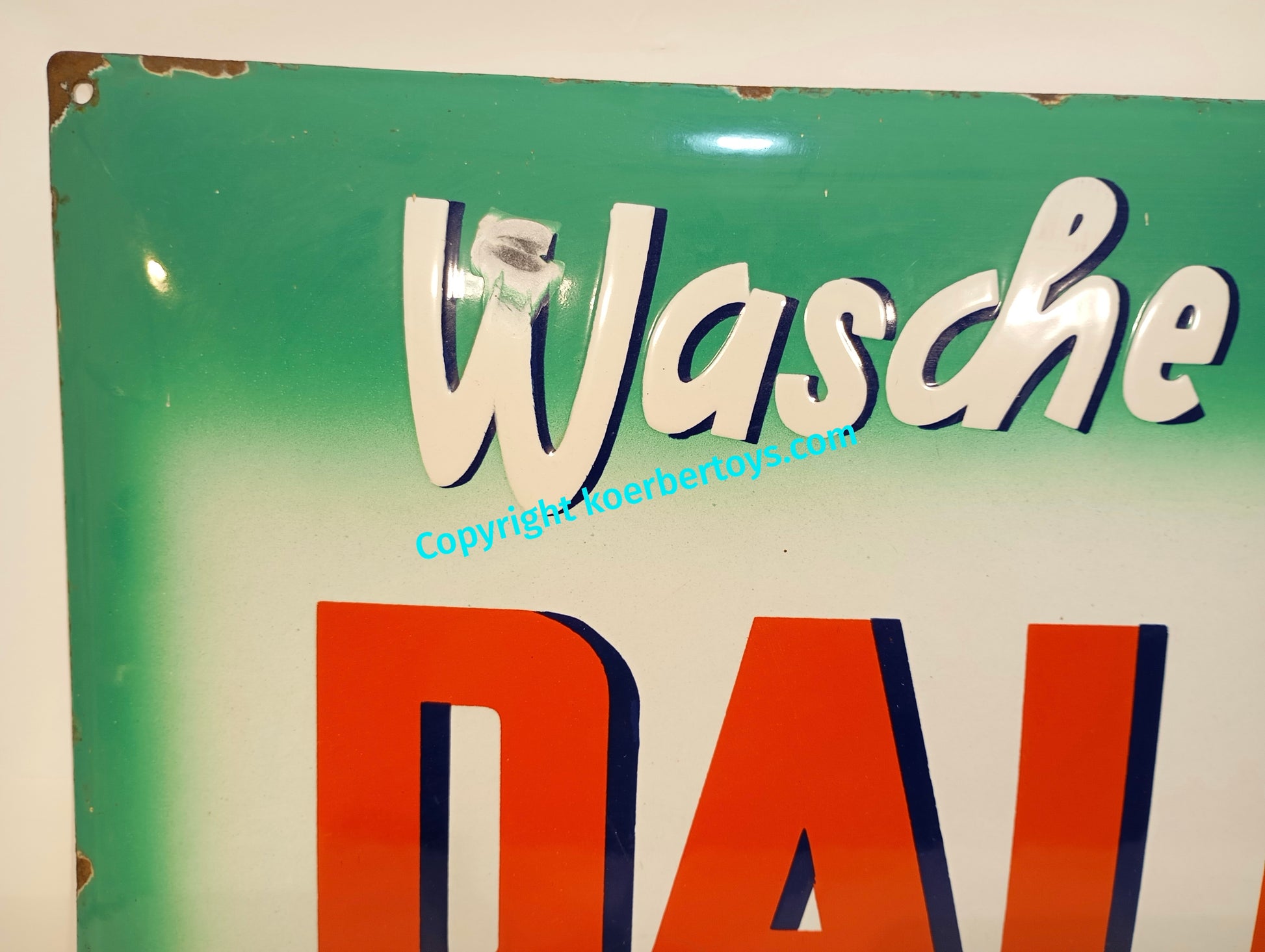 Emailschild Wasche mit Dalli