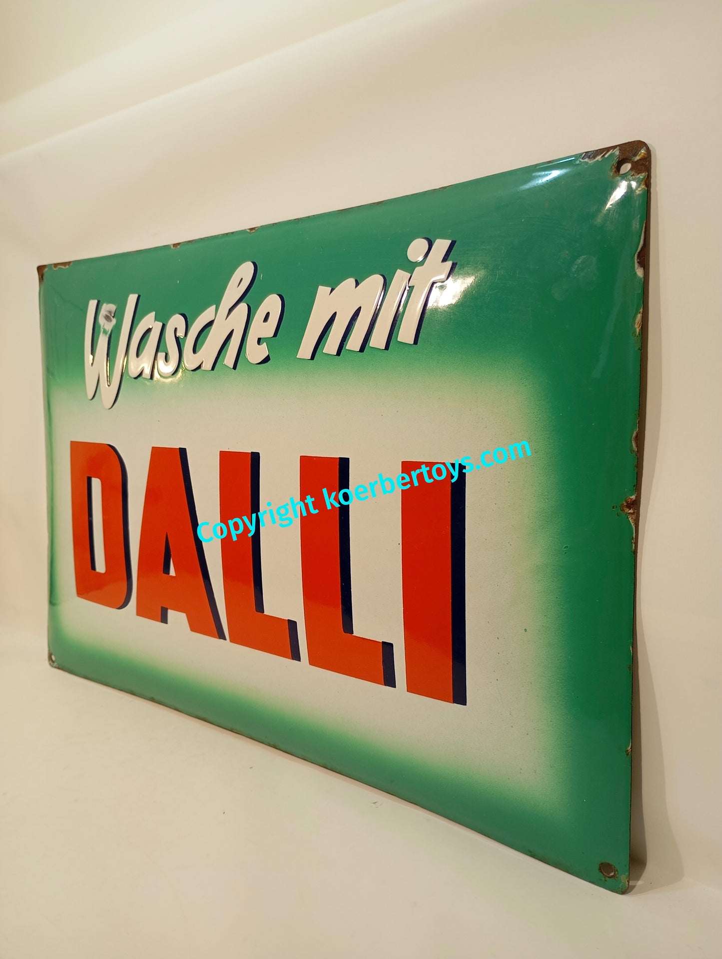 Emailschild Wasche mit Dalli