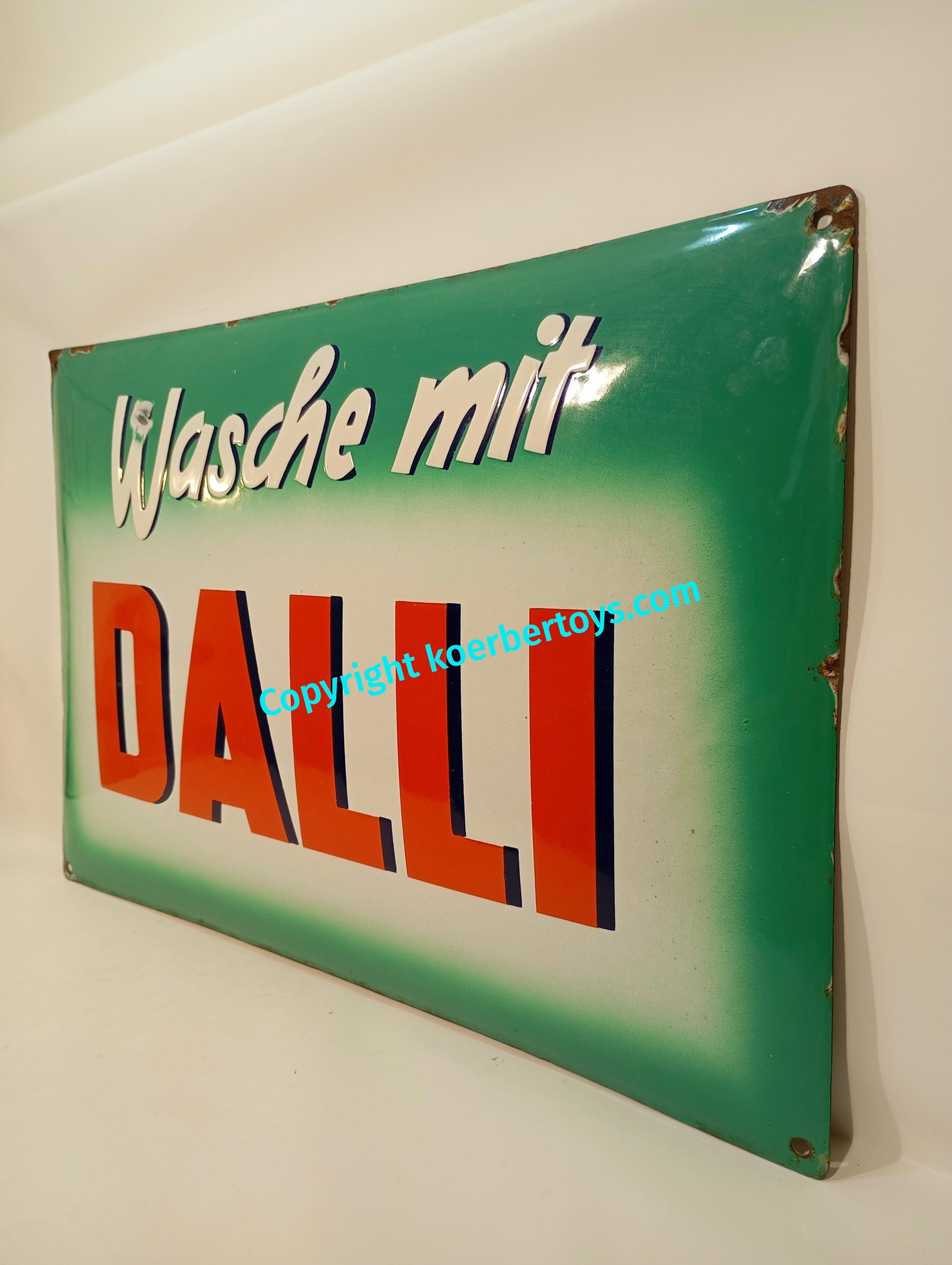 Emailschild Wasche mit Dalli