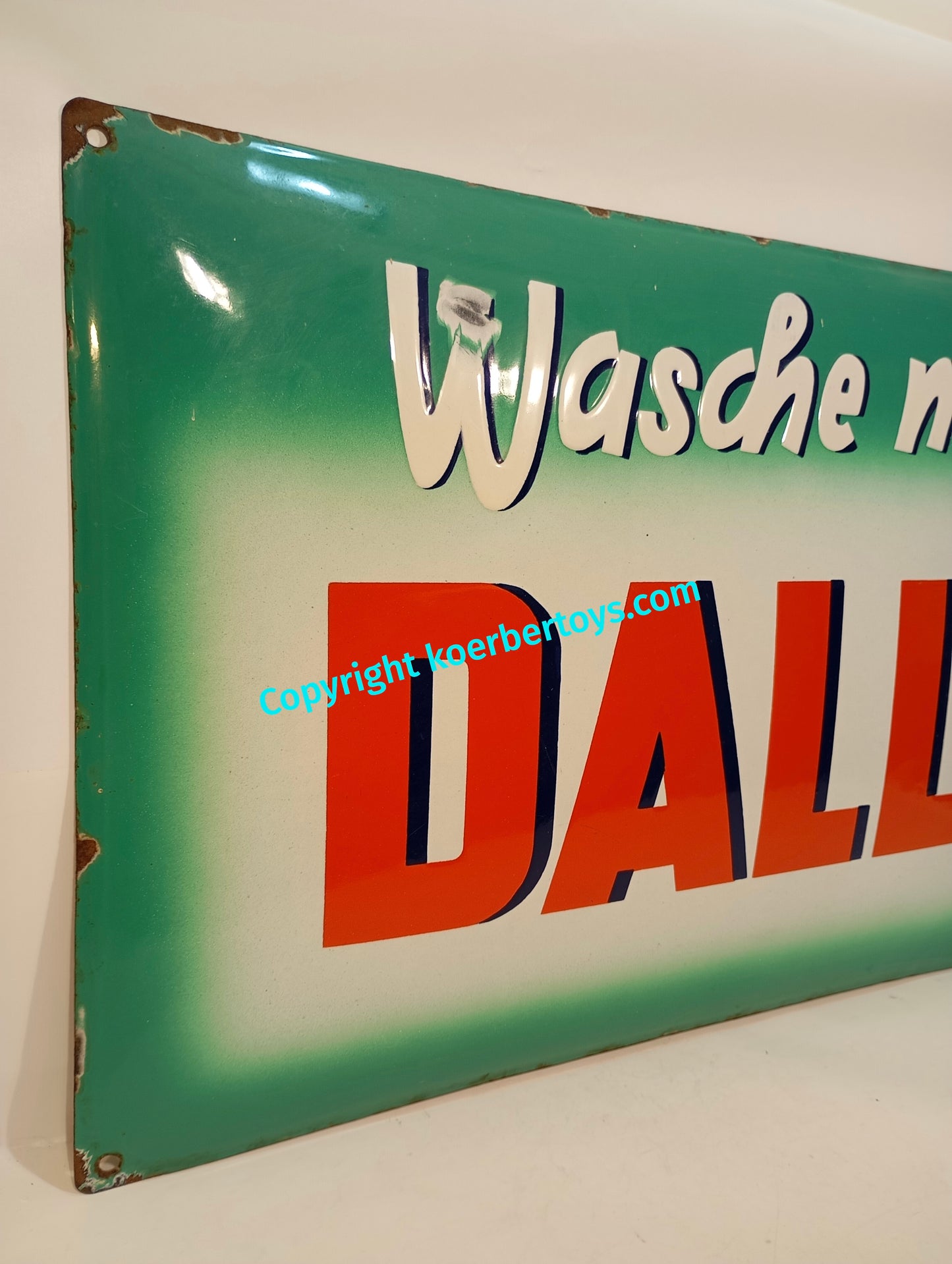 Emailschild Wasche mit Dalli
