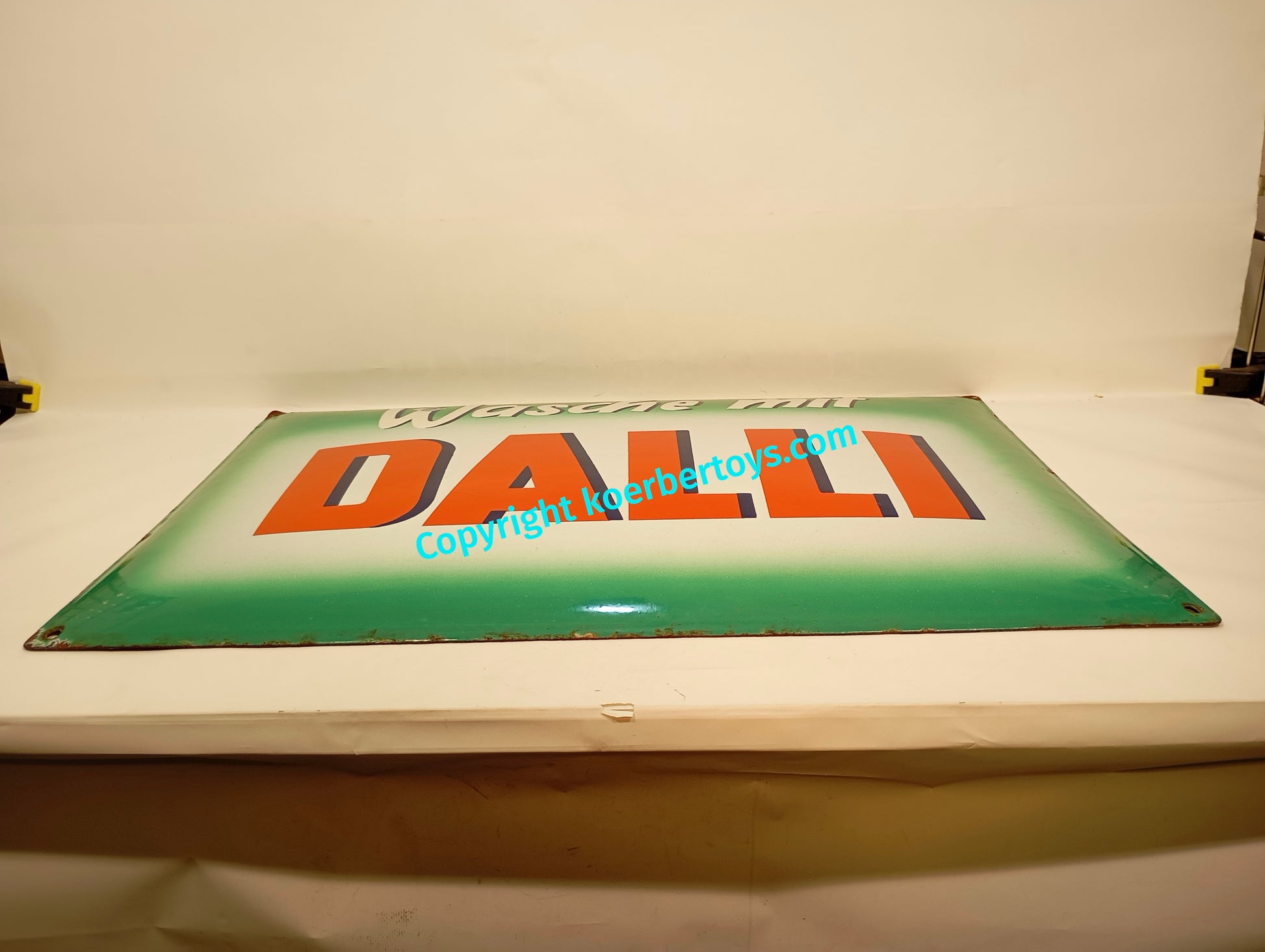 Emailschild Wasche mit Dalli