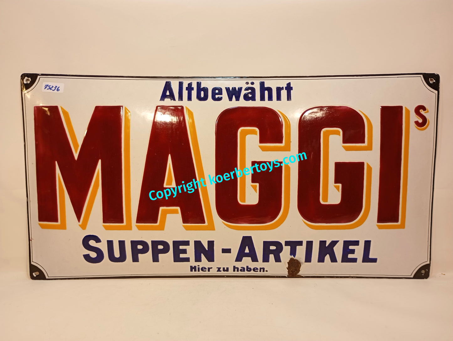 Emailschild Maggis Altbewährt Suppen Artikel