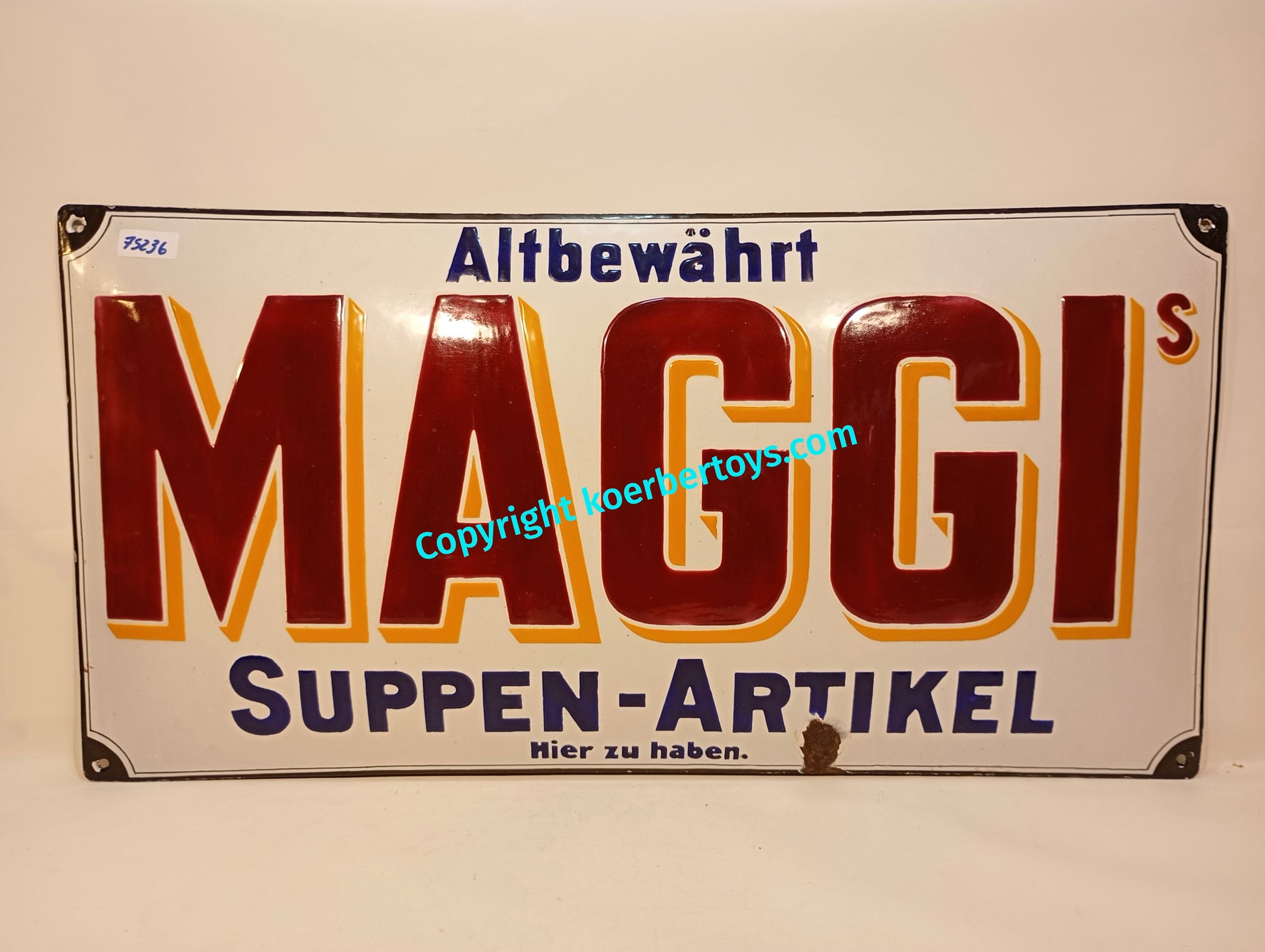 Emailschild Maggis Altbewährt Suppen Artikel