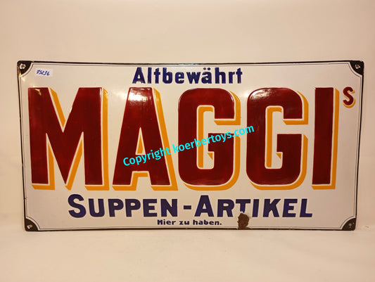 Emailschild Maggis Altbewährt Suppen Artikel