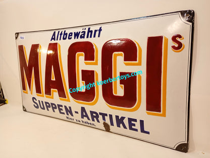 Emailschild Maggis Altbewährt Suppen Artikel